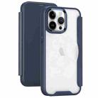 For iPhone 14 Pro Max RFID Blocking Adsorption Flip Leather Phone Case(Dark Blue) - 1