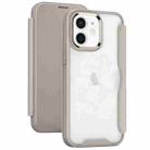 For iPhone 12 RFID Blocking Adsorption Flip Leather Phone Case(Khaki) - 1