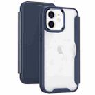 For iPhone 12 RFID Blocking Adsorption Flip Leather Phone Case(Dark Blue) - 1