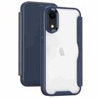For iPhone XR RFID Blocking Adsorption Flip Leather Phone Case(Dark Blue) - 1