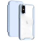 For iPhone XS Max RFID Blocking Adsorption Flip Leather Phone Case(Light Blue) - 1