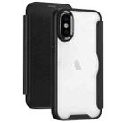For iPhone X / XS RFID Blocking Adsorption Flip Leather Phone Case(Black) - 1