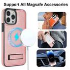 For iPhone 14 Pro Retro Leather Invisible Stand MagSafe Phone Case(Rose Gold) - 2