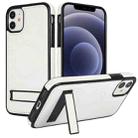 For iPhone 12 / 12 Pro Retro Leather Invisible Stand MagSafe Phone Case(White) - 1