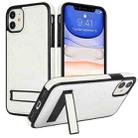 For iPhone 11 Retro Leather Invisible Stand MagSafe Phone Case(White) - 1