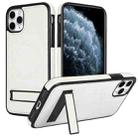 For iPhone 11 Pro Retro Leather Invisible Stand MagSafe Phone Case(White) - 1
