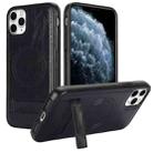 For iPhone 11 Pro Retro Leather Invisible Stand MagSafe Phone Case(Black) - 1