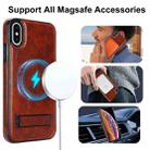 For iPhone XS Max Retro Leather Invisible Stand MagSafe Phone Case(Brown) - 2