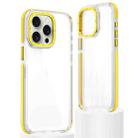 For iPhone 15 Pro Dual-Color Clear Acrylic Hybrid TPU Phone Case(Yellow) - 1