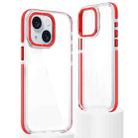 For iPhone 15 Plus Dual-Color Clear Acrylic Hybrid TPU Phone Case(Red) - 1