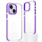 For iPhone 15 Plus Dual-Color Clear Acrylic Hybrid TPU Phone Case(Purple) - 1