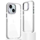 For iPhone 15 Plus Dual-Color Clear Acrylic Hybrid TPU Phone Case(Grey) - 1
