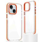 For iPhone 15 Dual-Color Clear Acrylic Hybrid TPU Phone Case(Orange) - 1