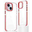 For iPhone 15 Dual-Color Clear Acrylic Hybrid TPU Phone Case(Red) - 1