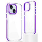 For iPhone 15 Dual-Color Clear Acrylic Hybrid TPU Phone Case(Purple) - 1