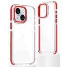 For iPhone 14 Plus Dual-Color Clear Acrylic Hybrid TPU Phone Case(Red) - 1