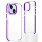 For iPhone 14 Plus Dual-Color Clear Acrylic Hybrid TPU Phone Case(Purple) - 1