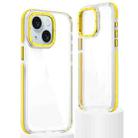 For iPhone 14 Dual-Color Clear Acrylic Hybrid TPU Phone Case(Yellow) - 1