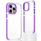 For iPhone 14 Pro Max Dual-Color Clear Acrylic Hybrid TPU Phone Case(Purple) - 1
