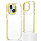 For iPhone 13 Dual-Color Clear Acrylic Hybrid TPU Phone Case(Yellow) - 1