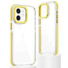 For iPhone 12 / 12 Pro Dual-Color Clear Acrylic Hybrid TPU Phone Case(Yellow) - 1