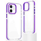 For iPhone 12 / 12 Pro Dual-Color Clear Acrylic Hybrid TPU Phone Case(Purple) - 1