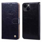 Oil Wax Texture Shockproof Flip Leather Phone Case For iPhone 15(Black) - 1