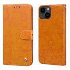 Oil Wax Texture Shockproof Flip Leather Phone Case For iPhone 15(Yellow) - 1