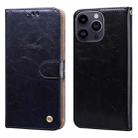 Oil Wax Texture Shockproof Flip Leather Phone Case For iPhone 15 Pro(Black) - 1