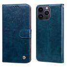 Oil Wax Texture Shockproof Flip Leather Phone Case For iPhone 15 Pro(Blue) - 1