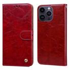 Oil Wax Texture Shockproof Flip Leather Phone Case For iPhone 15 Pro(Red) - 1