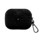 For AirPods Pro 2 Suede Earphone Protective Case(Black) - 1