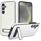 For Samsung Galaxy S24+ 5G Retro Leather Invisible Stand MagSafe Phone Case(White) - 1