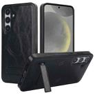 For Samsung Galaxy S24+ 5G Retro Leather Invisible Stand MagSafe Phone Case(Black) - 1