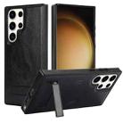 For Samsung Galaxy S23 Ultra 5G Retro Leather Invisible Stand MagSafe Phone Case(Black) - 1