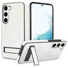 For Samsung Galaxy S23+ 5G Retro Leather Invisible Stand MagSafe Phone Case(White) - 1