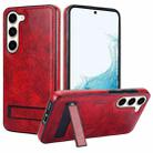 For Samsung Galaxy S23+ 5G Retro Leather Invisible Stand MagSafe Phone Case(Red) - 1