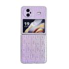 For vivo X Flip Pearlescent Paint Gradient Geometric Leather Phone Case(Purple) - 1