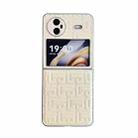 For vivo X Flip Pearlescent Paint Gradient Geometric Leather Phone Case(Gold) - 1