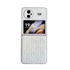 For vivo X Flip Pearlescent Paint Gradient Geometric Leather Phone Case(Silver) - 1