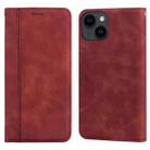 For iPhone 15 Frosted Business Magnetic Horizontal Flip PU Phone Case(Brown) - 1