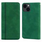 For iPhone 15 Plus Frosted Business Magnetic Horizontal Flip PU Phone Case(Green) - 1