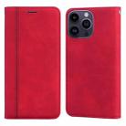 For iPhone 15 Pro Max Frosted Business Magnetic Horizontal Flip PU Phone Case(Red) - 1