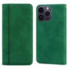 For iPhone 15 Pro Max Frosted Business Magnetic Horizontal Flip PU Phone Case(Green) - 1