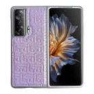 For Honor Magic Vs Pearlescent Paint Gradient Geometric Leather Phone Case(Purple) - 1