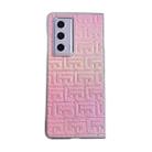 For Honor Magic Vs2 Pearlescent Paint Gradient Geometric Leather Phone Case(Pink) - 1