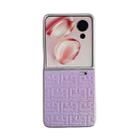 For Honor Magic V Flip Pearlescent Paint Gradient Geometric Leather Phone Case(Purple) - 1