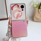 For Honor Magic V Flip Pearlescent Paint Gradient Geometric Leather Phone Case(Pink) - 2