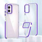 For Motorola Moto G Play 2024 Dual-Color Clear Acrylic Hybrid TPU Phone Case(Purple) - 1