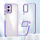 For Motorola Moto G Power 2024 Dual-Color Clear Acrylic Hybrid TPU Phone Case(Purple) - 1